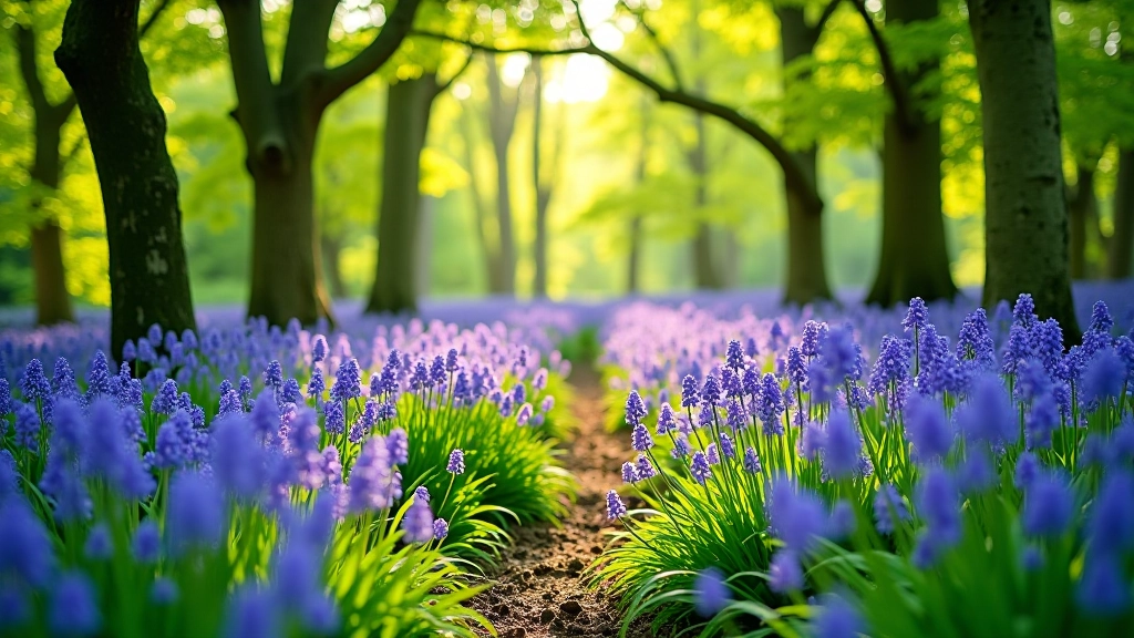 Native bluebell woodland in spring